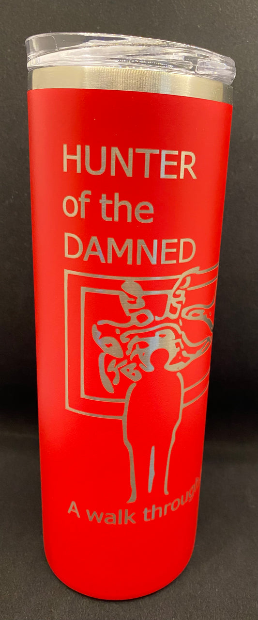 RED Tumbler, 20oz Laser Engraved, comes with 2 straws and a straw cleaning wand.